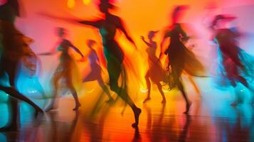Obscured figures of performers inviting the viewer to focus on the beauty of the dance photo