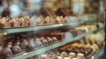 Hazy view of a chocolate experience capturing the essence of indulgence photo