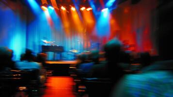 The stage was a distant blur as the audience leaned in to catch every word photo