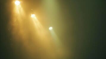 Defocused spotlights swirling through the fogfilled atmosphere photo