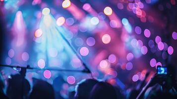 Soft lights and shapes blur into a mesmerizing display enhancing the concert experience photo