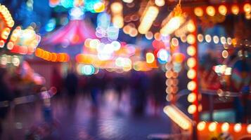 Defocused game booths and rides create a carnival landscape that is both chaotic and enchanting photo