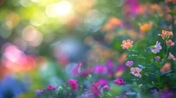 A serene almost otherworldly vibe captured in defocused shots of the garden show photo