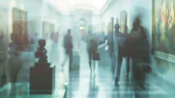 The hazy image of the museum exhibit creates an air of mystery and wonder photo