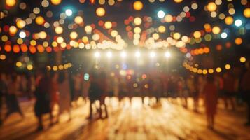 The hazy stage transforms into a vibrant community of performers photo