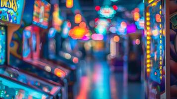 The dreamy effect of the soft focus makes the arcade feel like a fantastical world filled with endless possibilities photo