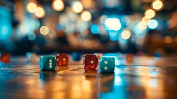 Out of focus game instructions lying on the table photo