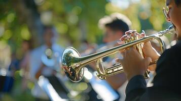 Soft edges and gentle movements of a community band performanc photo