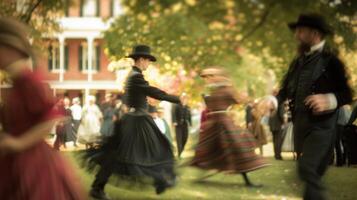Blurred visions of the past as costumed performers reenact significant moments photo
