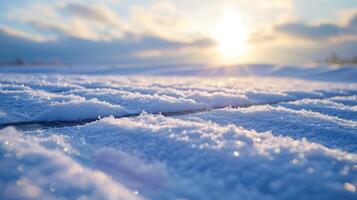 A closeup shot of a solar panel covered in a blanket of snow symbolizing the resilience of solar energy in various weather conditions photo