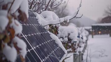 In a winter landscape the solar panels serve as a reminder of the importance of renewable energy and its ability to thrive even in the coldest of environments photo
