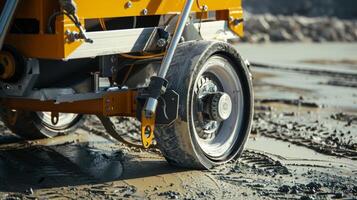 A solarpowered cement mixer eliminating the need for diesel or gasoline to mix concrete for building foundations photo