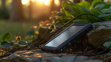 Save on electricity and be kind to the environment with this efficient solar charger that can keep your devices charged for hours photo