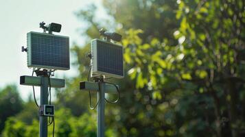 A weather station equipped with solar powered cameras capturing stunning timelapse footage of changing weather patterns photo
