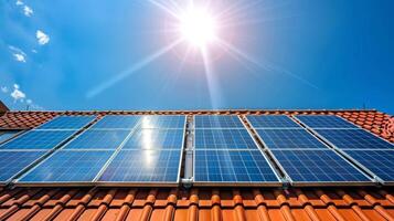 A hybrid solar heating system utilizing both solar panels and thermal energy to generate heat for a residential or commercial building photo