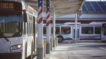 The depot offers free public WiFi powered by solar energy allowing passengers to stay connected while waiting for their bus photo