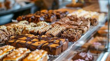 A trail of sticky finger imprints on a carts counter signs of satisfied customers enjoying their treats photo