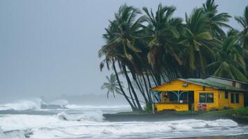 The Surfside Snack Shack stands tall against a backdrop of crashing waves and swaying palm trees beckoning hungry beach bums to its doors photo