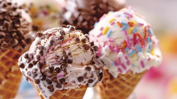 Take a break from the sun and sand and indulge in a delectable ice cream cone from the stands wide selection of flavors photo