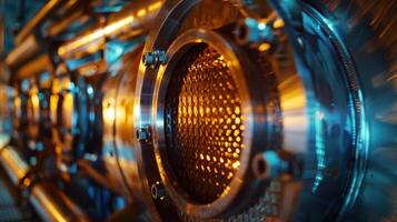 Inside a heat recovery steam generator the hot gas streams are expertly directed to maximize the recovery of heat photo