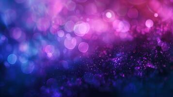 Soft twilight hues of dreamy violet and luscious indigo blend and clash in a defocused background evoking a sense of magical chaos. The blurred lights bring a touch of mystery and photo