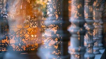 Through the use of defocused backgrounds the intricate patterns of the architectural details are transformed into abstract echoes evoking a dreamlike quality to the image. photo