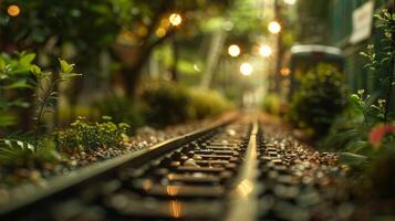 The hum of electric lights mingled with the vibrations of passing trains in the defocused background giving the artificial jungle of iron an almost organic feel. photo