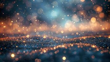 A mystical sea of glittering stars and blurred horizon resembling a celestial canvas of wonder and magic. photo