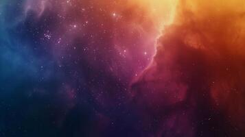Mysterious and otherworldly a soft defocused background showcasing a hazy mix of vibrant nebulas and star s shrouded in cosmic dust and gas. photo