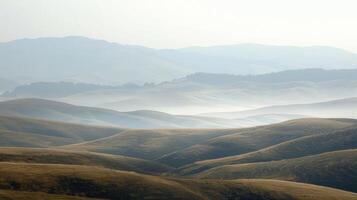 The horizon shimmers and dances with hazy layers transforming the landscape into a mesmerizing mirage of distorted beauty. photo