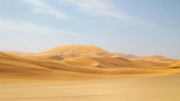Blurred backdrop of sandy hills and shimmering Mirage Mirrors playing with the viewers perception as heatwaves dance over the desert landscape. photo