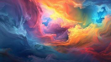 From the edges of the blurred horizon faint whispers of colorful clouds swirl and swirl as if they hold a message from the mysterious cosmos just beyond our reach. photo