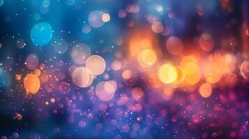 Wispy clouds and blurred stars set the stage for a midnight mirage where dreamlike colors meld together in a peaceful hazy scene. photo
