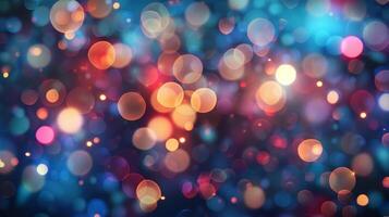 Defocused delight The night sky is transformed into a dreamy canvas of blurred lights as the explosive burst of colorful fireworks creates a sense of delight and wonder. photo