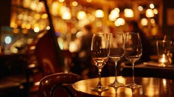 As the music envelops the room the defocused silhouettes of wine glasses bar stools and hazy figures sway to the smooth rhythms adding to the intimate and buzzing ambiance of this photo
