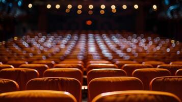 The blurred backdrop of quiet unoccupied seats adds to the poetic silence before the performance leaving one to wonder about the secrets that will soon be revealed on stage. photo