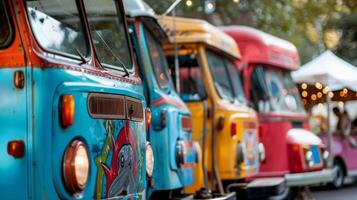 Retrothemed food trucks offer refreshments and snacks for attendees to enjoy while browsing photo