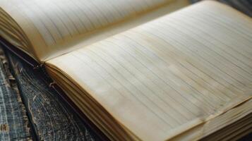 An open notebook with a partially used page showcasing the sy and smooth quality of the recycled paper photo