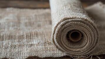A roll of canvas made from environmentally friendly hemp fibers photo