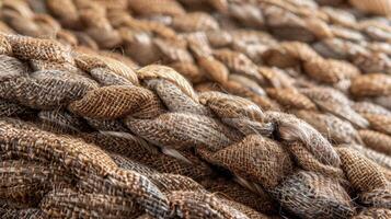 A braided rug crafted from banana leaf fibers offering a durable and ecofriendly option for hightraffic areas photo