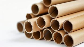 A stack of recycled cardboard shipping tubes an excellent option for sending rolled items like posters or blueprints photo