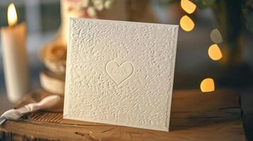 A simple and sleek recycled paper card with a beautifully embossed message for a loved one photo