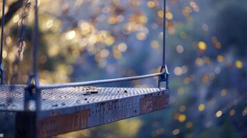 Hazy image of a daring bungee jump platform ready to provide an unforgettable rush photo