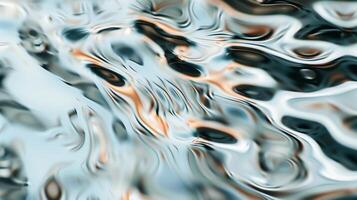 Distorted reflections dancing on the rippling surface photo