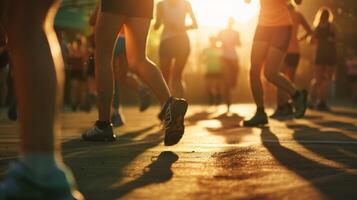 Unclear individuals push through the burn in a bootcamp class photo