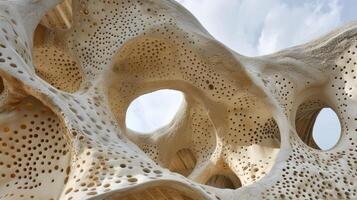 A community center built with insulated panels made from mycelium the root structure of mushrooms photo