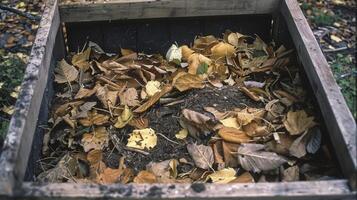 A collection of dried leaves and grass clippings being added to a vermiculture bin providing essential carbon for the worms diet photo