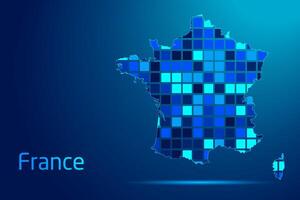 concepts of France Network Digital Technology Graphic illustration. Blue Color. Internet Futuristic Concept Map. vector