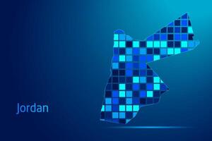 concepts of Jordan Network Digital Technology Graphic illustration. Blue Color. Internet Futuristic Concept Map. vector