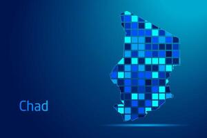concepts of Chad Network Digital Technology Graphic illustration. Blue Color. Internet Futuristic Concept Map. vector